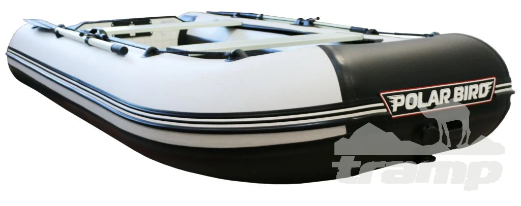 Лодки ПВХ Лодка Polar Bird 340М | Лайт | Пайол - стеклокомпозит | Чёрно-белый |