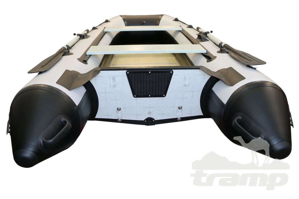 Лодки ПВХ Лодка Polar Bird 340М | Лайт | Пайол - стеклокомпозит | Чёрно-белый |