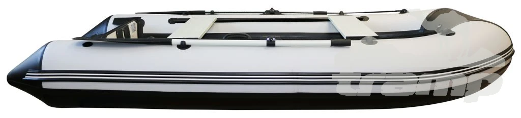 Лодки ПВХ Лодка Polar Bird 340М | Лайт | Пайол - стеклокомпозит | Чёрно-белый |