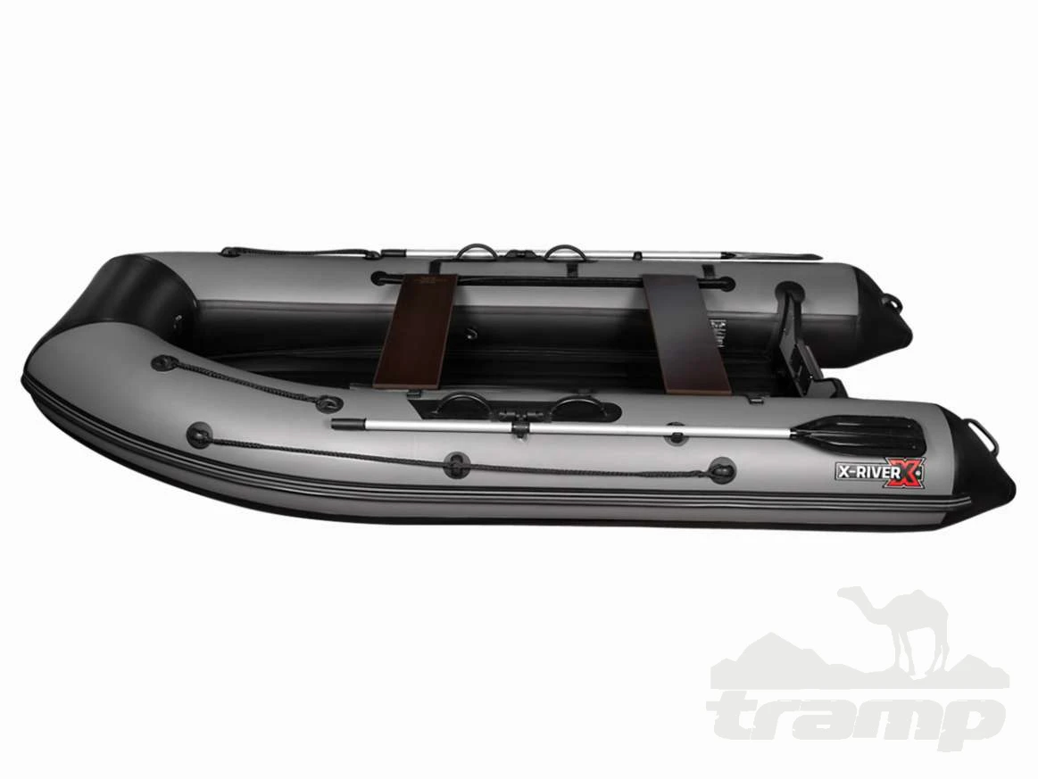 Лодки ПВХ Надувная ПВХ лодка X-River Agent 360 НДНД (серо-белая , серая фурнитура)