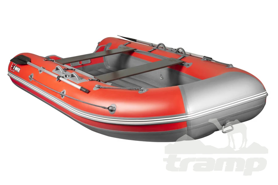 Лодки ПВХ Надувная ПВХ лодка X-River Agent 390 НДНД (оранжево-серый, серая фурнитура)