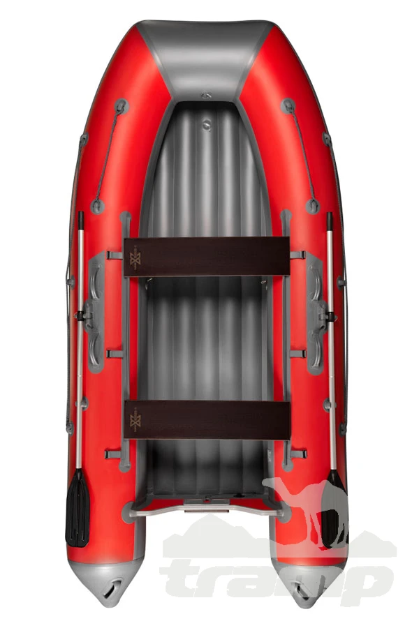 Лодки ПВХ Надувная ПВХ лодка X-River Grace Wind 380 НДНД (красно - серый , серая фурнитура)