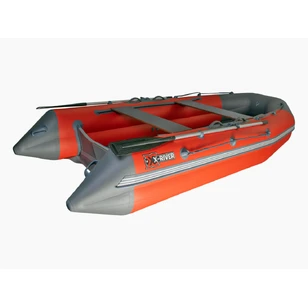 Надувная ПВХ лодка X-River Mark 370 НДНД (красный , дно серое ,серая фурнитура)