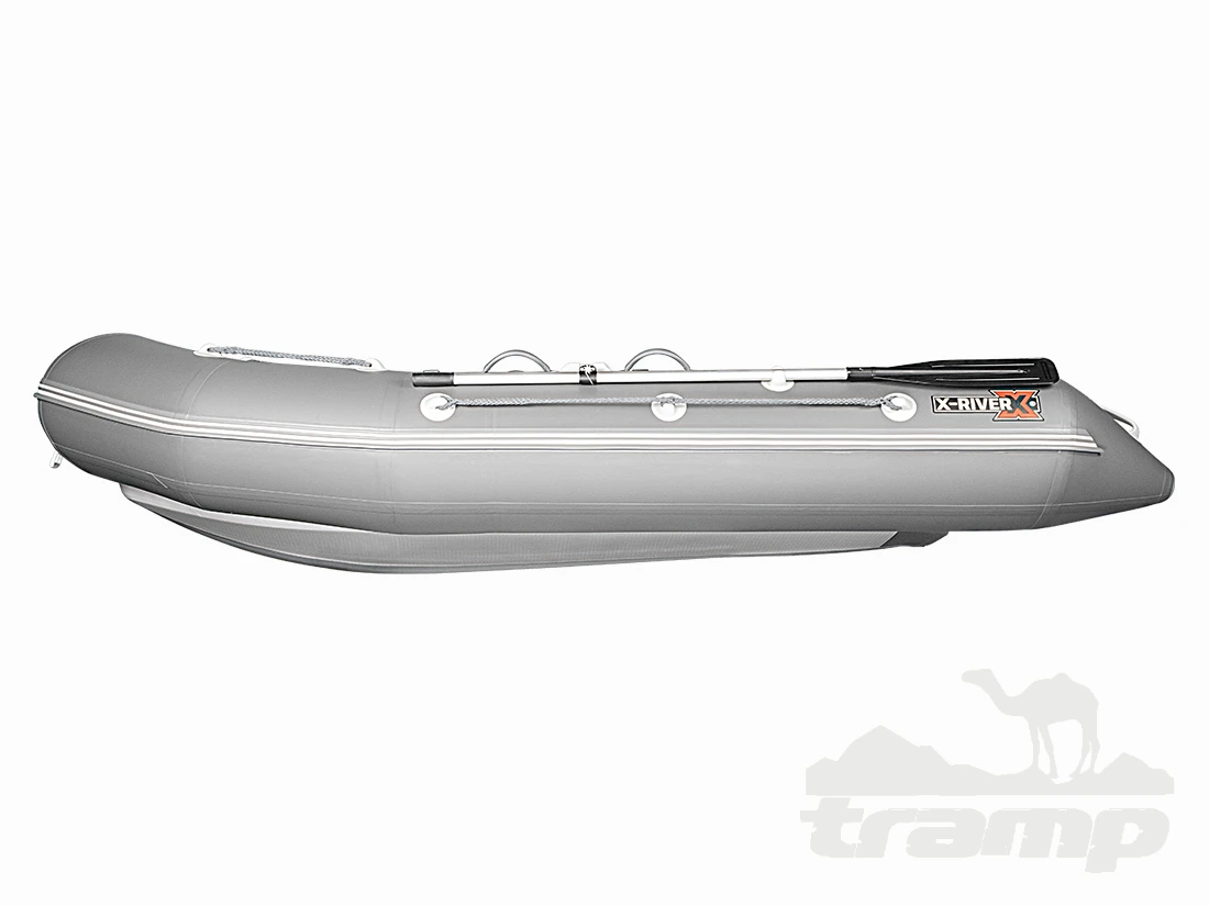 Лодки ПВХ Надувная ПВХ лодка X-River Rocky 375 (пиксель, черная фурнитура) + дублирование тканью ПВХ дна