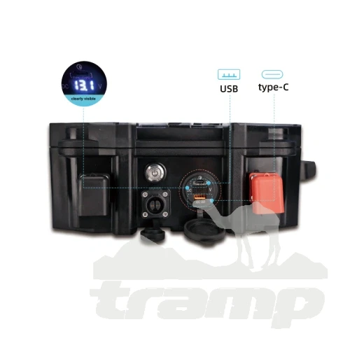 Лодочные моторы Аккумулятор Haibo LiFePO4 MAX Kamo 12 V 100 AH USB + зарядное устройство 10A