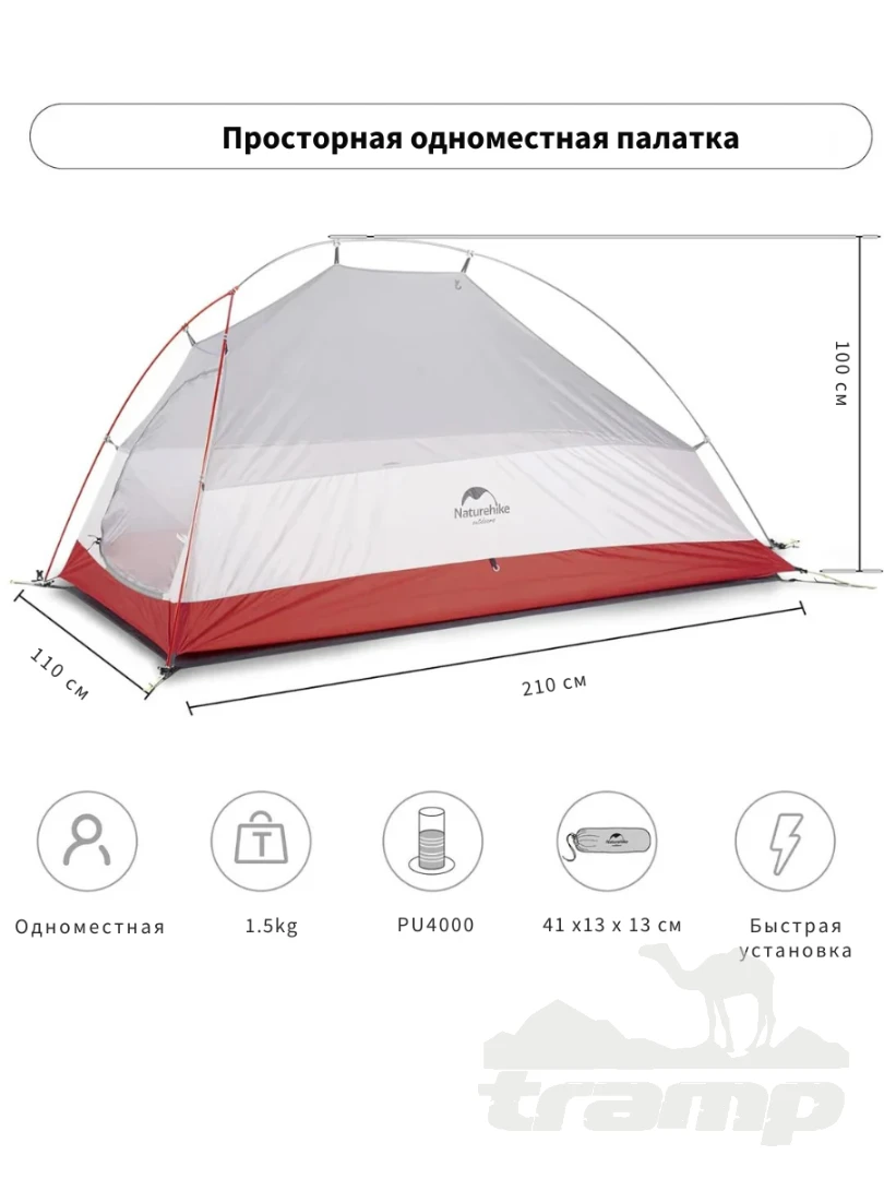 Палатки Палатка Naturehike Сloud Up 1 20D | Синяя