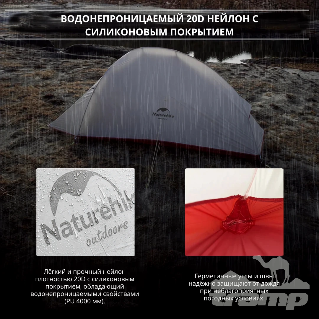 Палатки Палатка Naturehike Сloud up 2 20D | Зеленая