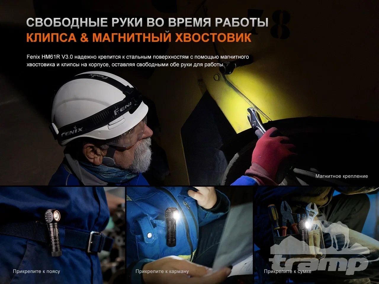 Фонари Фонарь Fenix налобный HM61R V3.0