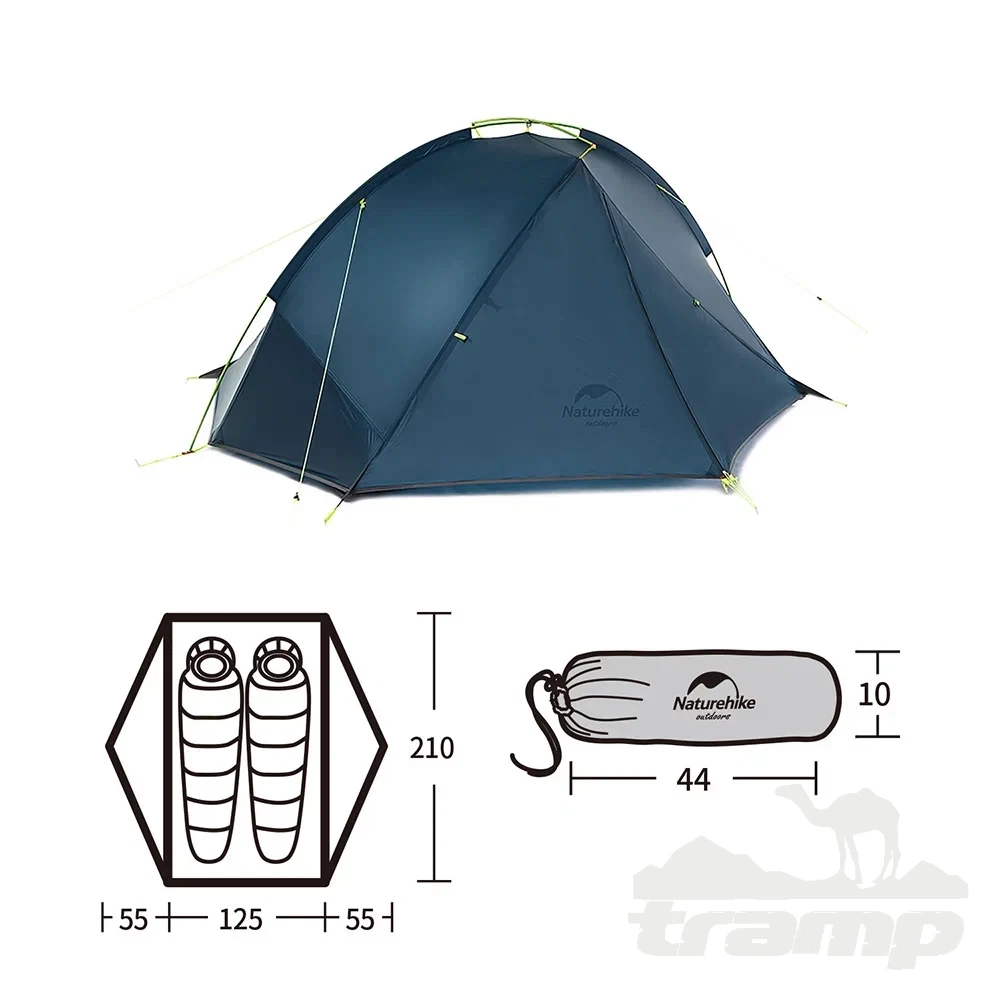 Палатки Палатка Naturehike Tagar 2 20D | Синий + футпринт