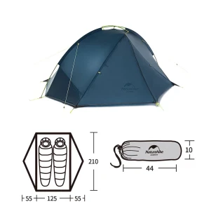 Палатка Naturehike Tagar 2 20D | Синий + футпринт