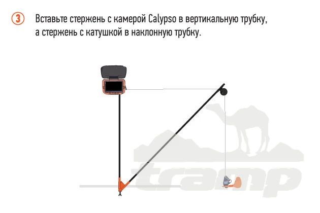 Подводные камеры для рыбалки Подводная видео-камера CALYPSO UVS-03 PLUS с функцией записи + Комплект для установки камеры CALYPSO на лодку