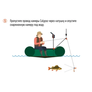 Подводная видео-камера CALYPSO UVS-03 PLUS с функцией записи + Комплект для установки камеры CALYPSO на лодку