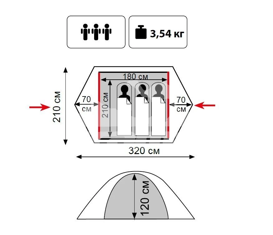 Палатки Палатка Универсальная Tramp Lite Tourist 3 (V2)