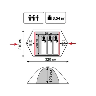 Палатка Универсальная Tramp Lite Tourist 3 (V2)