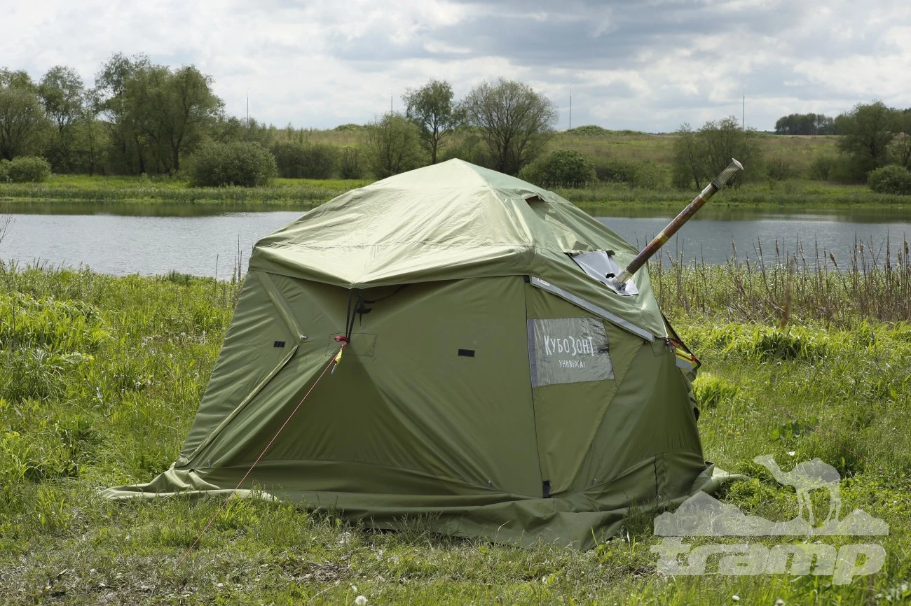 Палатки Всесезонная Универсальная палатка Лотос КубоЗонт 4-У Компакт (260х260/215 см) + Гидродно + Пол Утеплённый