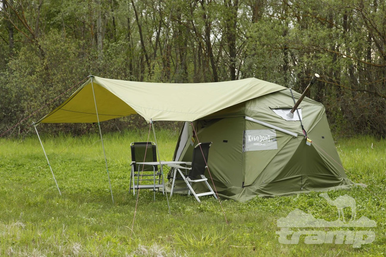 Палатки Всесезонная Универсальная палатка Лотос КубоЗонт 4-У Компакт (260х260/215 см) + Гидродно + Пол Утеплённый