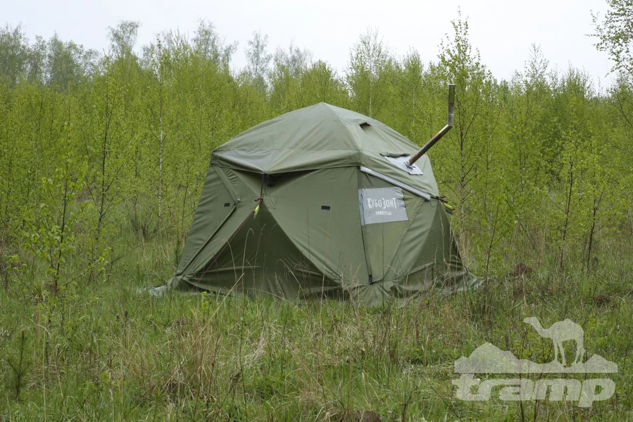 Палатки Всесезонная Универсальная палатка Лотос КубоЗонт 4-У Компакт (260х260/215 см) + Гидродно + Пол Утеплённый