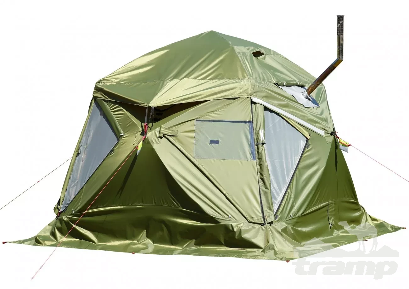 Палатки Всесезонная Универсальная палатка Лотос КубоЗонт 4-У Компакт (260х260/215 см) + Гидродно + Пол Утеплённый