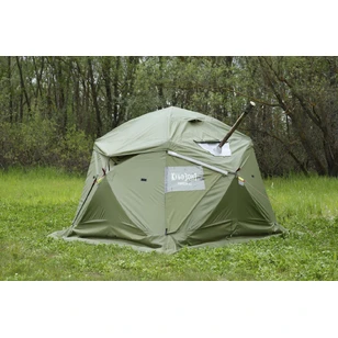 Всесезонная Универсальная палатка Лотос КубоЗонт 4-У Компакт (260х260/215 см) + Гидродно + Пол Утеплённый