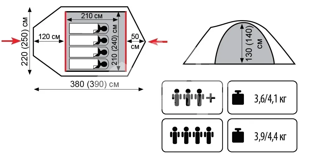 Палатки Палатка Универсальная Tramp Lite Camp 3 Sand (V2)