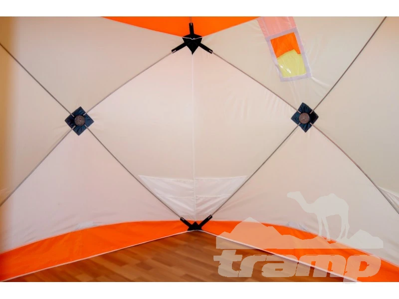 Палатки Зимняя палатка Призма (1-сл) Композит 185*185 (бело-оранжевый)