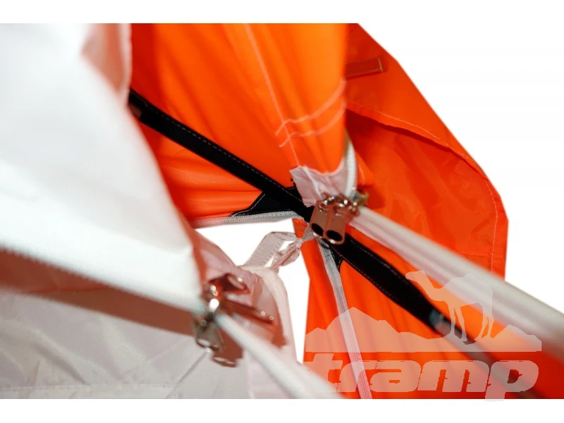 Палатки Зимняя палатка Призма Премиум (2-сл) 215*215 (бело-оранжевый)