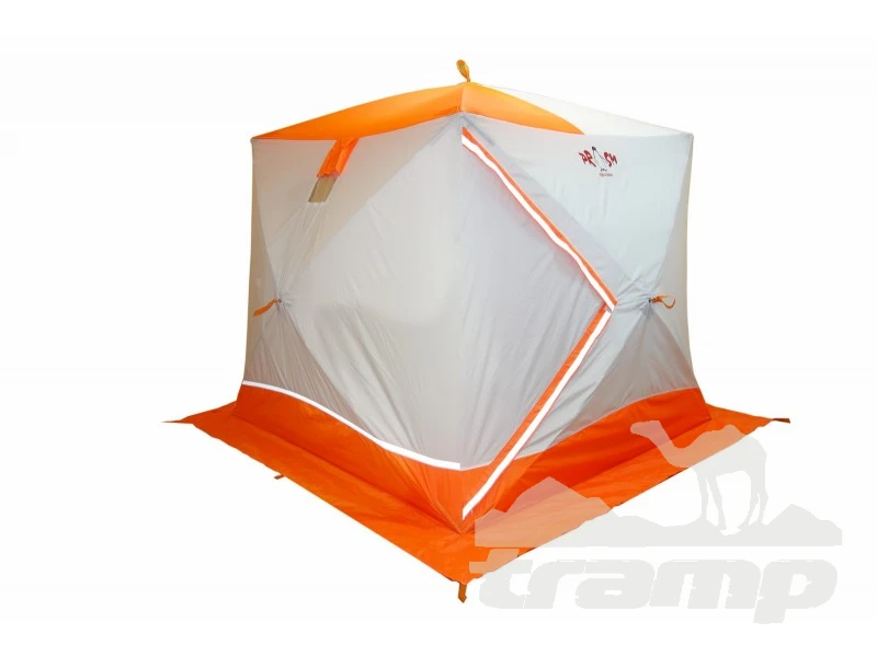 Палатки Зимняя палатка Призма Премиум (2-сл) 215*215 (бело-оранжевый)