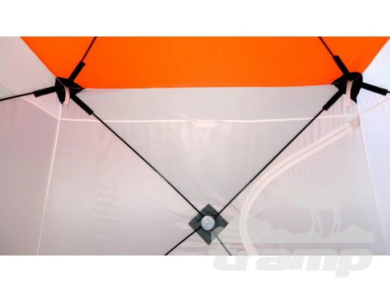 Палатки Зимняя палатка Пингвин Mr. Fisher 170 (2-сл) вшитый пол на липучке 170*170 (бело-оранжевый) + чехол