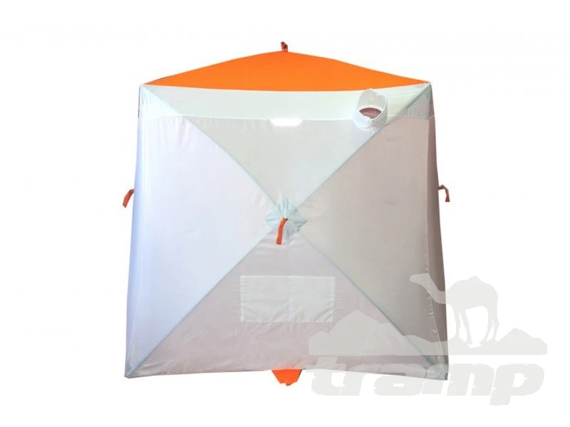 Палатки Зимняя палатка Пингвин Mr. Fisher 170 (2-сл) вшитый пол на липучке 170*170 (бело-оранжевый) + чехол