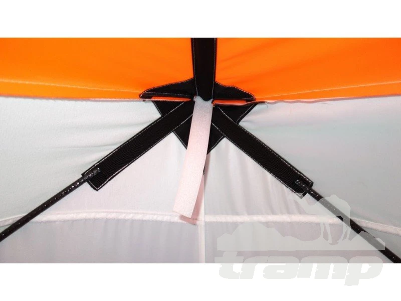 Палатки Зимняя палатка Пингвин Mr. Fisher 170 (2-сл) вшитый пол на липучке 170*170 (бело-оранжевый) + чехол