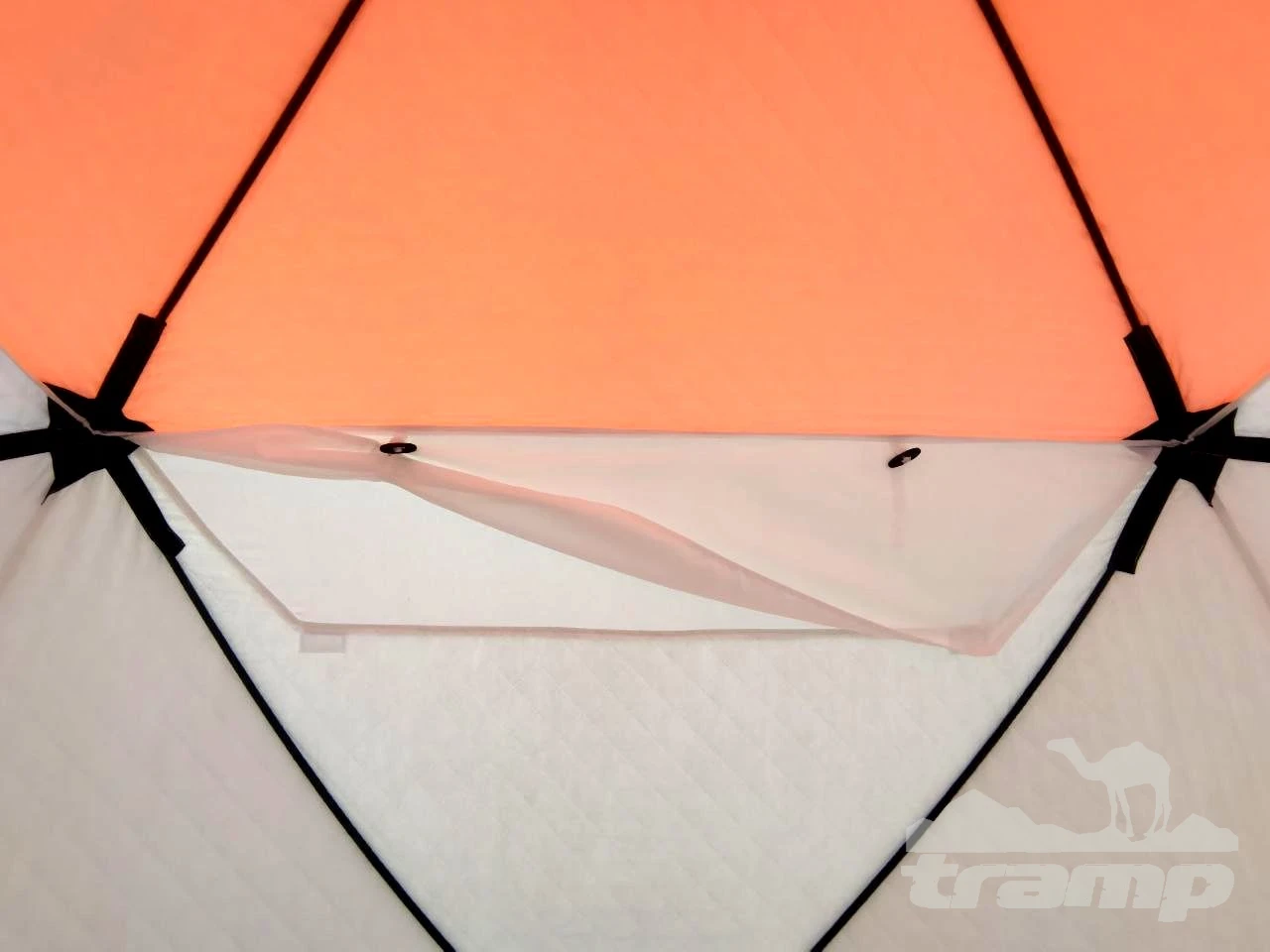 Палатки Зимняя палатка Пингвин Mr. Fisher 171 SТ ТЕРМО (3-сл, термостежка) с юбкой 170*170/175 (бело-оранжевый) + чехол