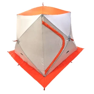 Зимняя палатка Пингвин Mr. Fisher 171 SТ ТЕРМО (3-сл, термостежка) с юбкой 170*170/175 (бело-оранжевый) + чехол