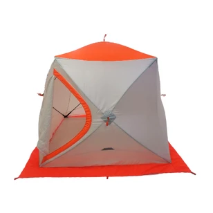 Зимняя палатка Пингвин Mr. Fisher 201 SТ ТЕРМО (3-сл, термостежка) с юбкой 200*200/180 (бело-оранжевый) + чехол