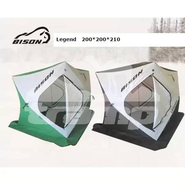 Палатки Палатка рыболовная Bison Legend (Куб 200см*200см*210см) бело/серая
