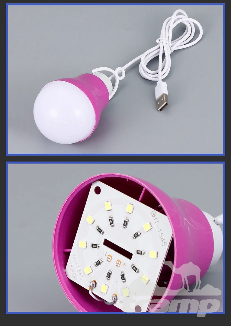 Комплектующие для палаток USB LED лампочка светодиодная 5W