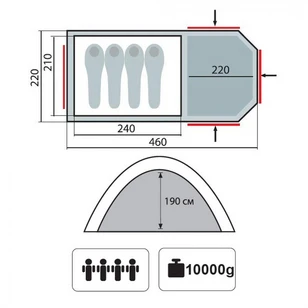 Палатка Кемпинговая Tramp Anaconda 4 Sand (V2)