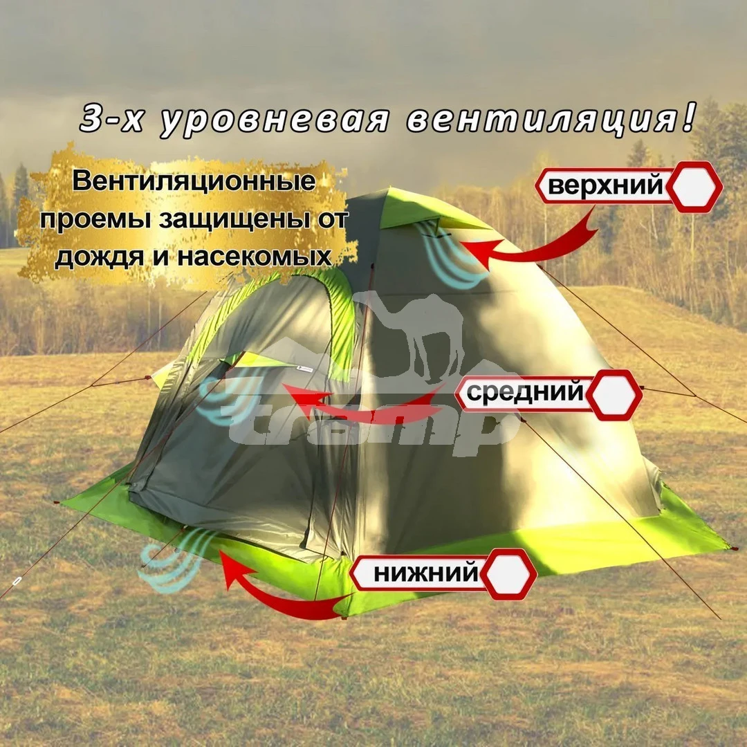 Палатки Всесезонная Универсальная палатка Лотос 5УТ Шторм (360х320/205 см)