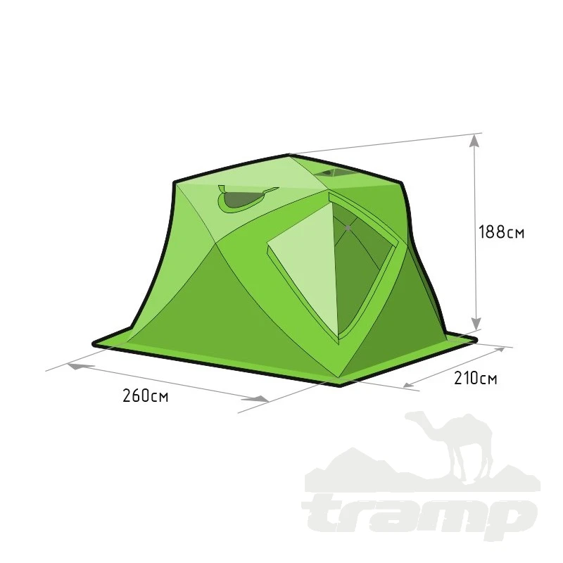 Палатки Зимняя палатка Лотос Куб 4 Компакт Термо (260х210/190 см)