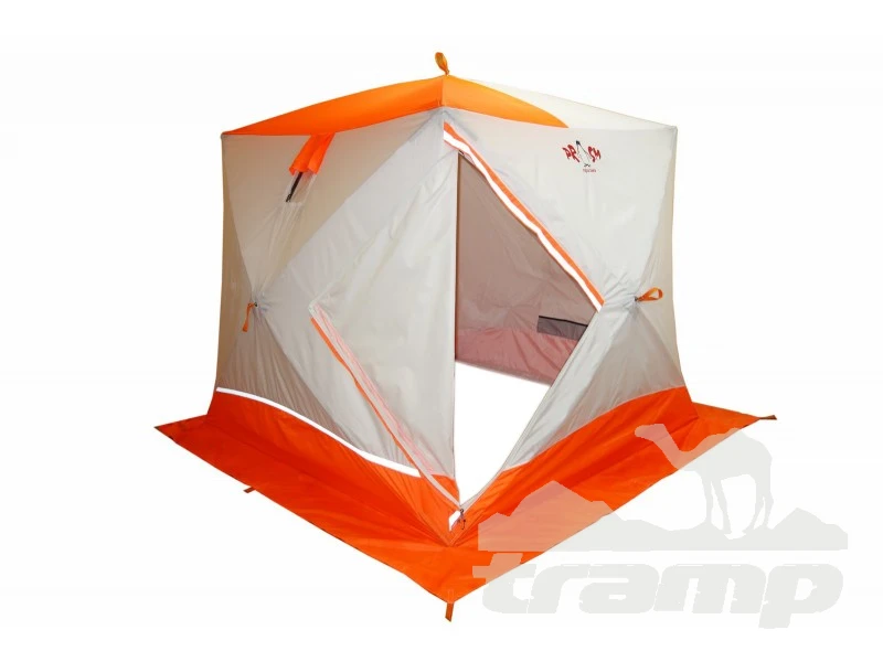 Палатки Зимняя палатка Призма Премиум STRONG (2-сл) 225*215 (бело-оранжевый)