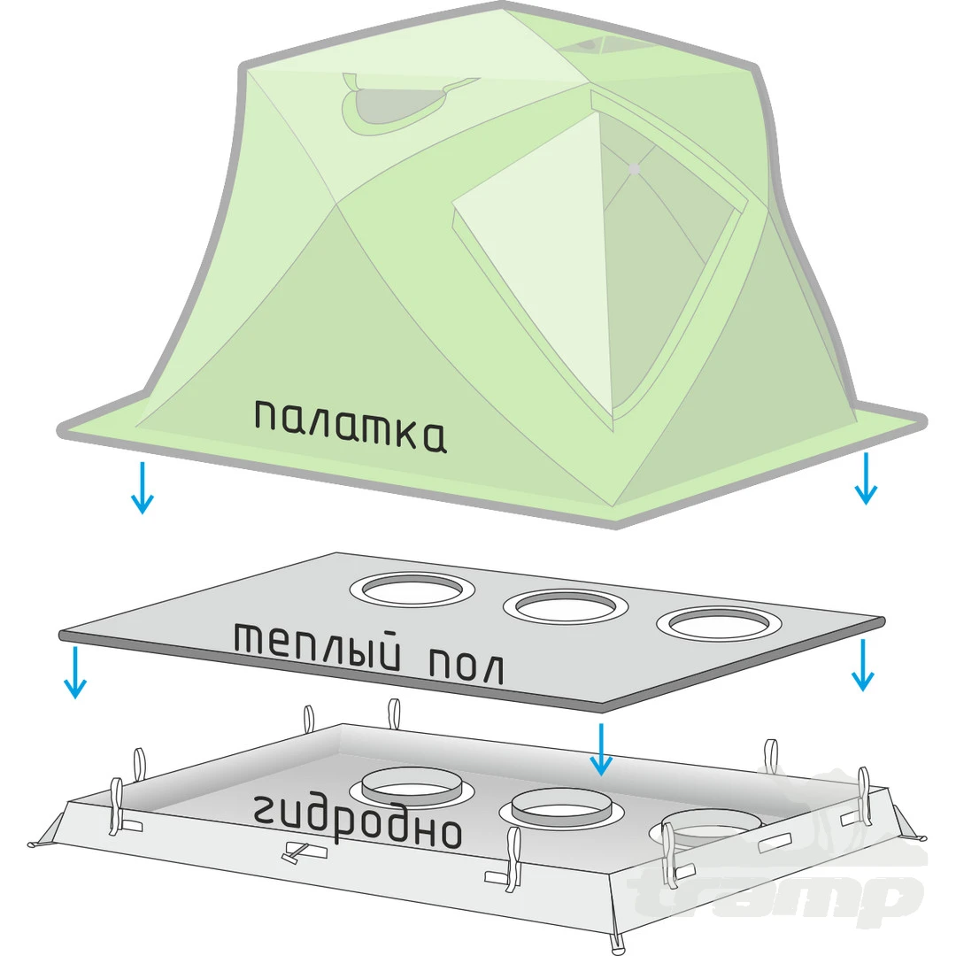Комплектующие для палаток Дно гидро-термоизоляционное Лотос Куб 4 (260х210) с фланцами