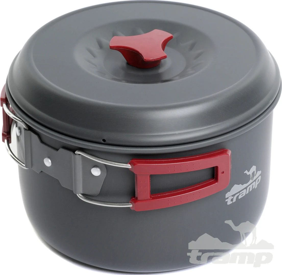 Походная посуда Набор посуды туристической Tramp на 4-5 персон из анодированного алюминия TRC-026