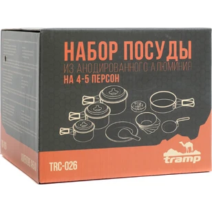 Набор посуды туристической Tramp на 4-5 персон из анодированного алюминия TRC-026