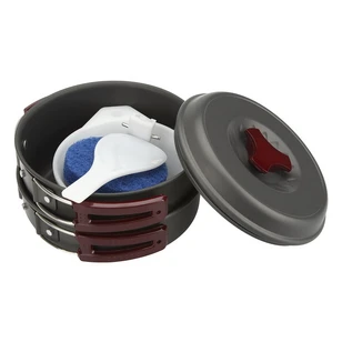 Набор посуды туристической Tramp на 1-2 персоны из анодированного алюминия TRC-025