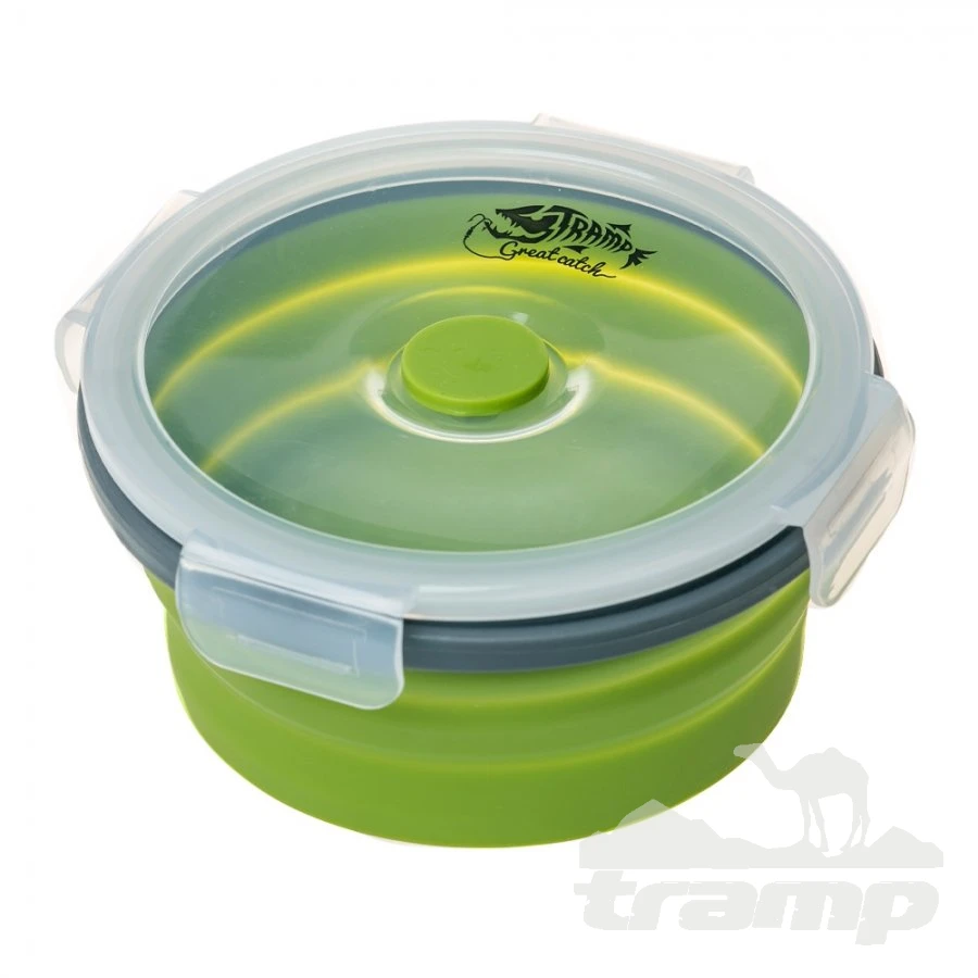 Походная посуда Контейнер складной с крышкой-защелкой 800 мл Tramp, TRC-087-olive