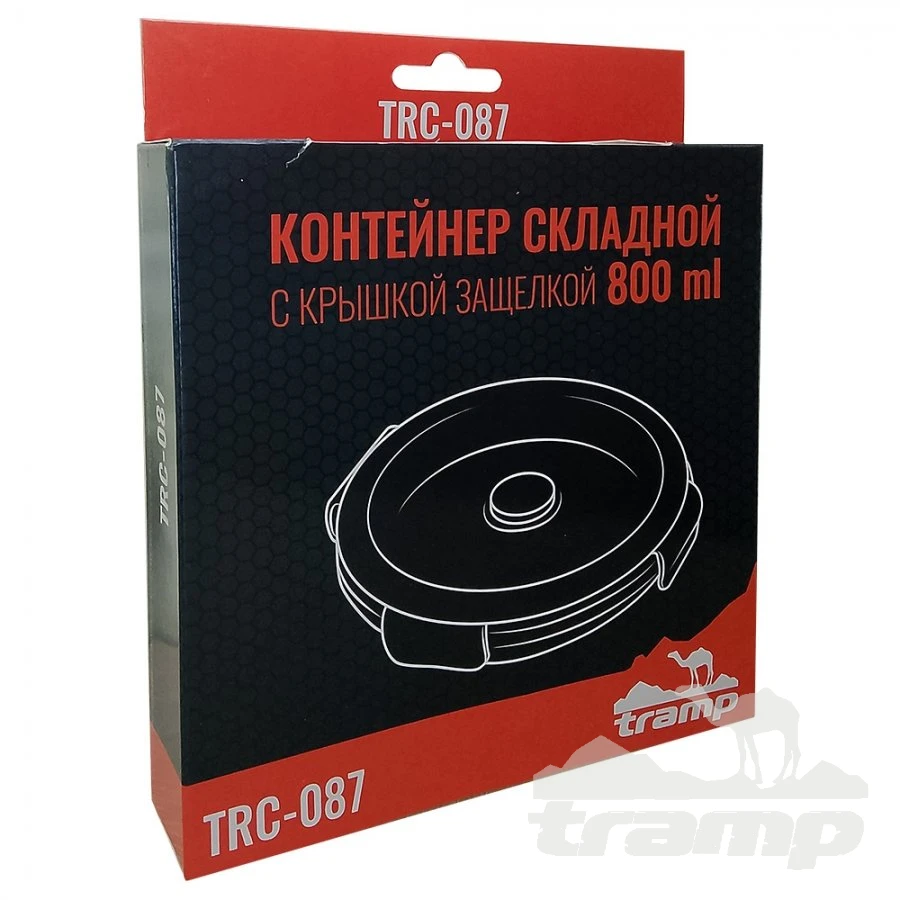 Походная посуда Контейнер складной с крышкой-защелкой 800 мл Tramp, TRC-087-olive