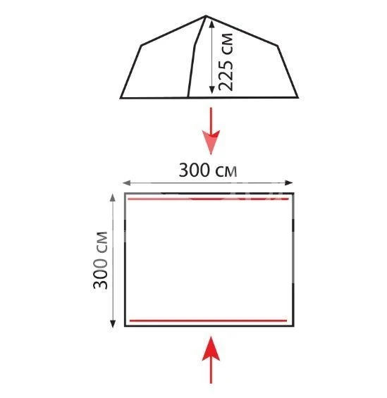 Шатрово-тентовая продукция Палатка-Шатер TRAMP Bungalow LUX Green 3х3х2.25 м (V2)