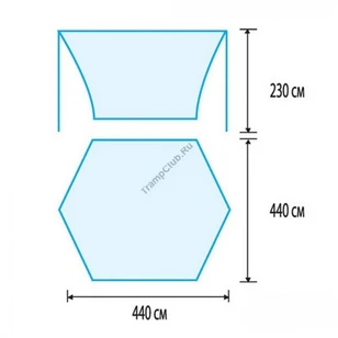 Тент со стойками TRAMP LITE Blue 4.4х4.4х2.3 м (V2)