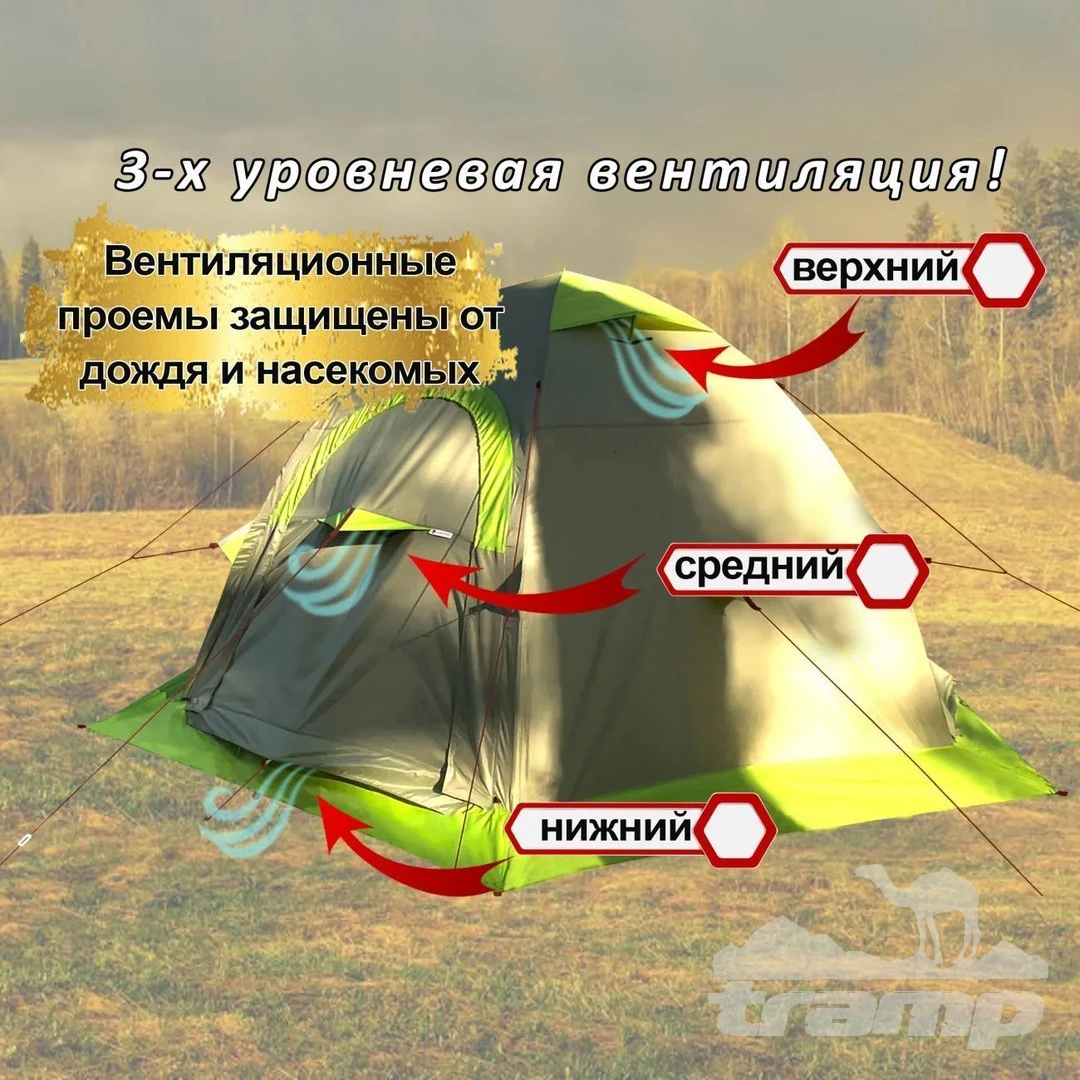 Палатки Всесезонная Универсальная палатка Лотос 5У Шторм (360х320/205 см)