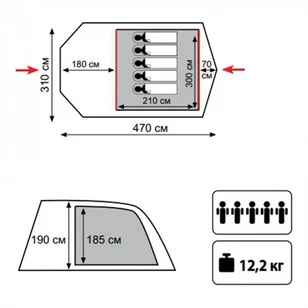 Палатка Кемпинговая Tramp Baltic Wave 5 (V2)