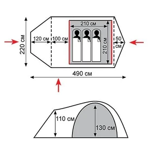 Палатка Экспедиционная Tramp Cave 3 (V2)